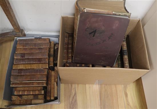 A quantity of 18th / 19th century leather bindings